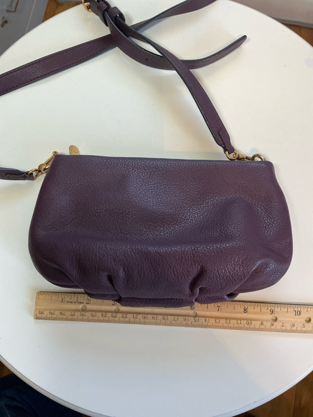 Marc By Marc Jacobs Dark Purple Burgundy Pebbled Leather Crossbody Bag EUC - Picture 16 of 16